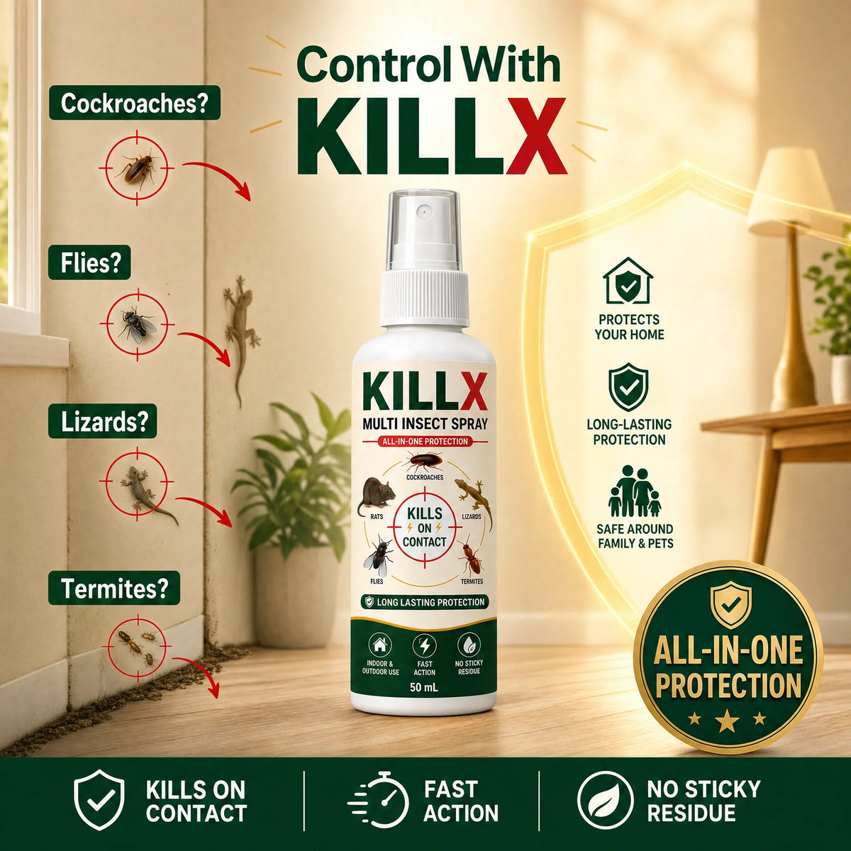 🚨 BUY 1 GET 2 FREE – KILLX Multi-Insect Spray | Powerful Pest Control for Home | Fast & Easy Pest Protection