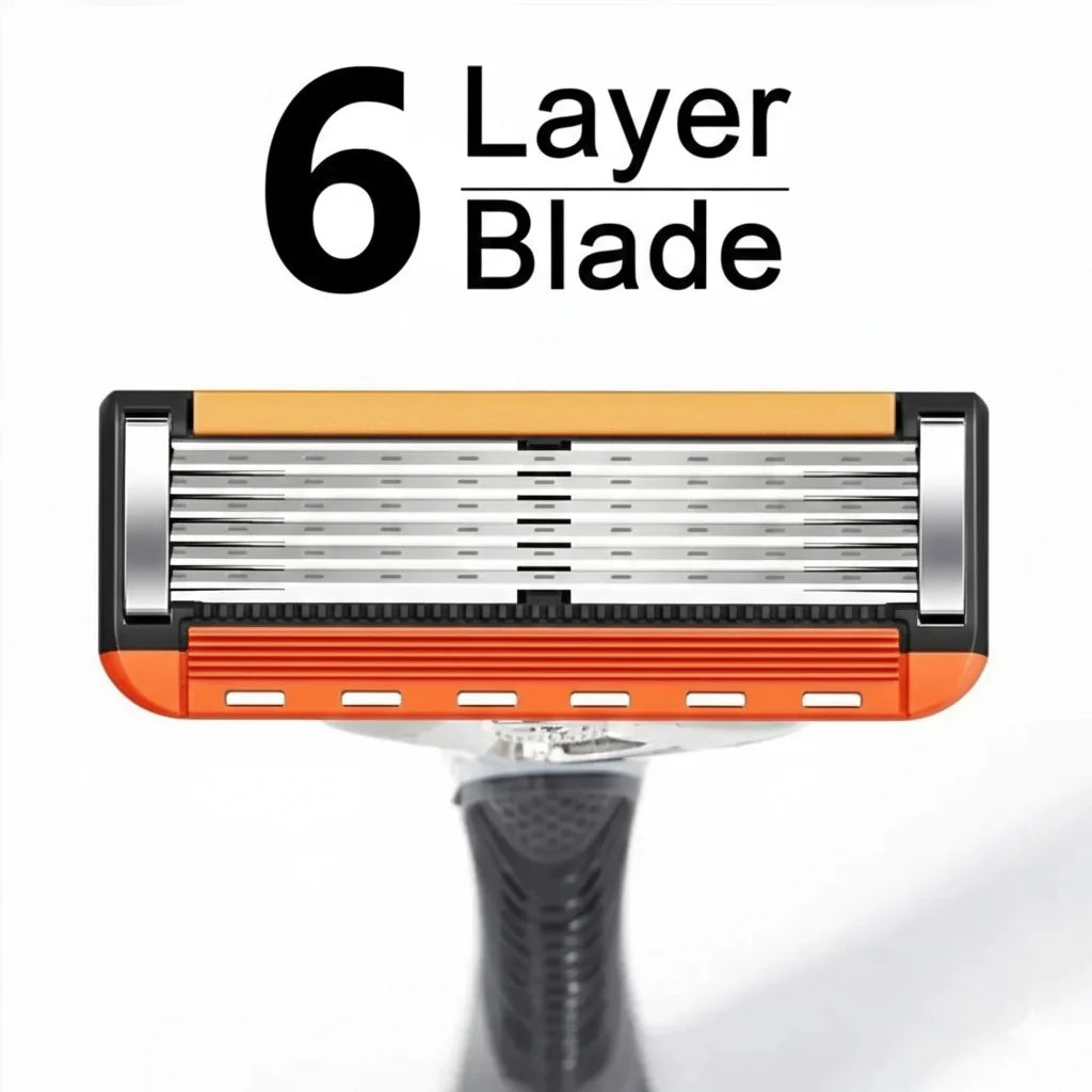 🪒 Premium 6-Layer Razor Kit | 48 Razor Refills + Free Handle | Smooth, Close & Comfortable Shave | Only ₹699