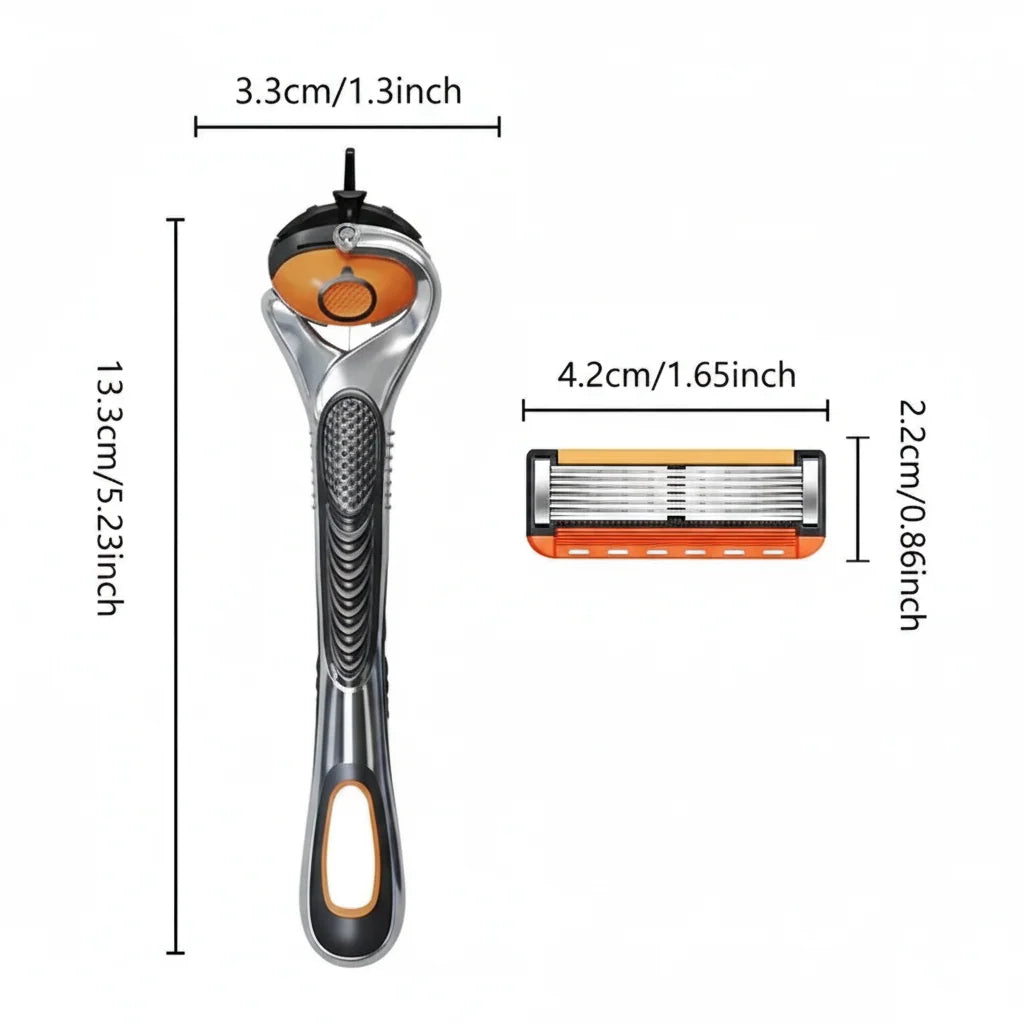 🪒 Premium 6-Layer Razor Kit | 48 Razor Refills + Free Handle | Smooth, Close & Comfortable Shave | Only ₹699